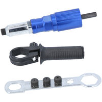 Elektrisches Nietpistolen-Adapter-Kit, Akku-Nietpistolen-Werkzeug Nieteinsatz Elektrisches Handbohrgerät-Set,Blau