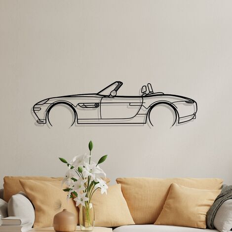 BMW - Z8 - DÉCORATION MURALE EN MÉTAL - Silhouette de voiture, Œuvre d'Art  Iconique rétro et pour