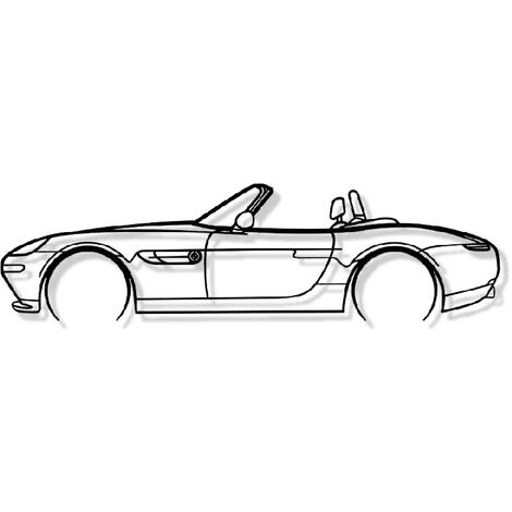 BMW - Z8 - DÉCORATION MURALE EN MÉTAL - Silhouette de voiture, Œuvre d'Art  Iconique rétro et pour