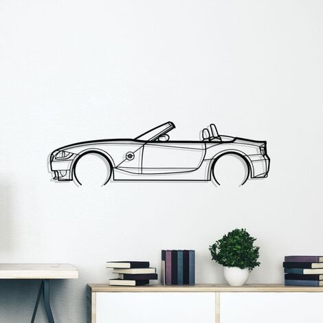 BMW - Z4 M E85 - DÉCORATION MURALE EN MÉTAL - Silhouette de voiture, Œuvre  d'Art Iconique rétro