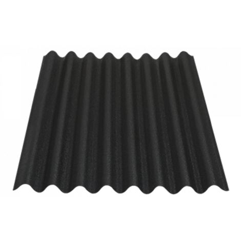 Placa Asfáltica ondulada EASYLINE 1 x 0,76 m (0,59 m2 útiles) Color Negro - Negro sombreado