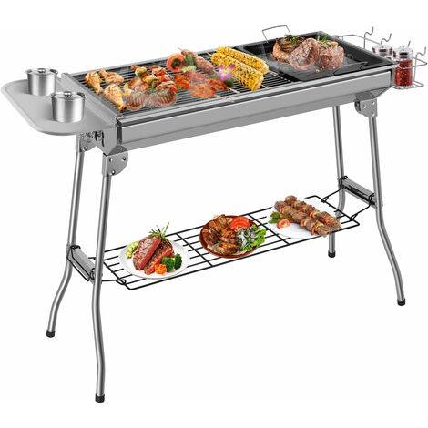 BBQ Holzkohlegrill Barbecue Klappgrill Standgrill Tragbar Garten Camping Grill 