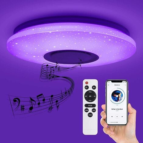 Deckenleuchte LED RGB Deckenlampe Musik mit Bluetooth Lautsprecher Fernbedienung