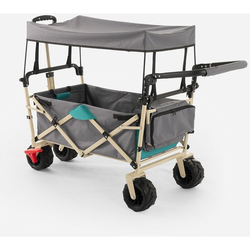 Carrello portatutto spiaggia 4 ruote portata 100kg tettuccio Carly