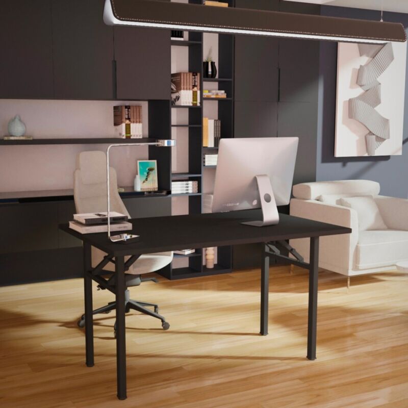 Scrivania ufficio tavolo pieghevole salvaspazio smartworking Foldesk  100x60cm Colore: Nero