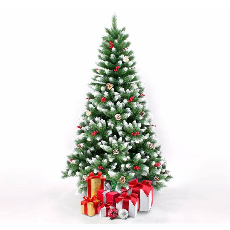 Homfa Albero di Natale di qualità per la Decorazione Natalizia con Decorazioni 180cm