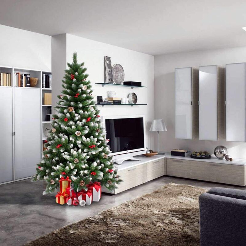 Albero di Natale alto 240cm extra folto artificiale neve e