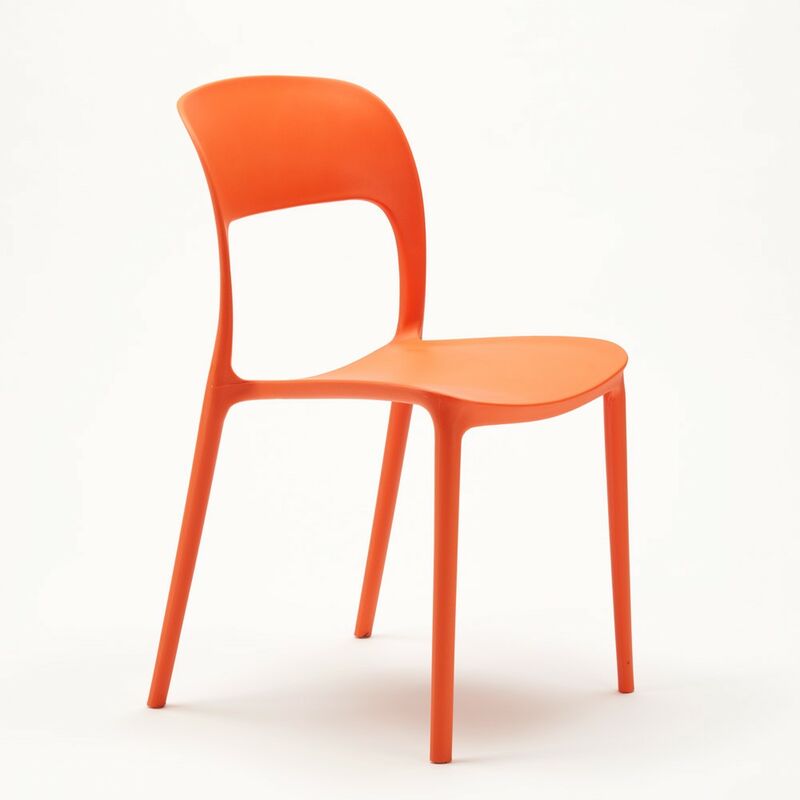 ideali anche come sedie da pranzo; materiale: plastica; colore: bianco. 43x80x53 Romeo Set da 2 sedie da lounge in stile retro Polipropilene White 
