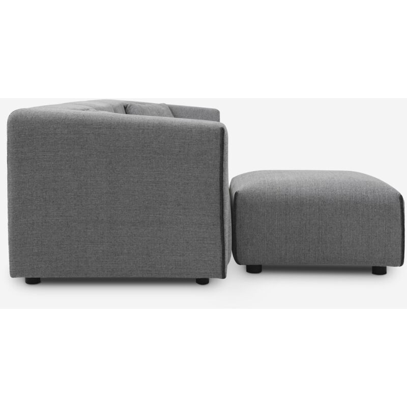 Divano 3 posti modulare componibile in tessuto stile moderno con pouf  Jantra Colore: Grigio chiaro