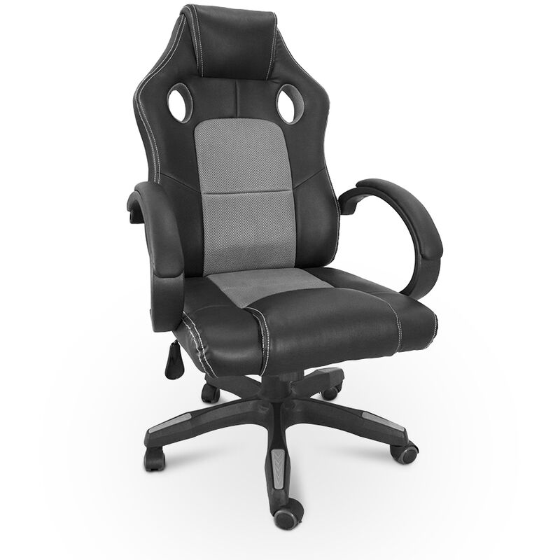 Sedia ufficio gaming sportiva ergonomica altezza regolabile similpelle Le  Mans Moon