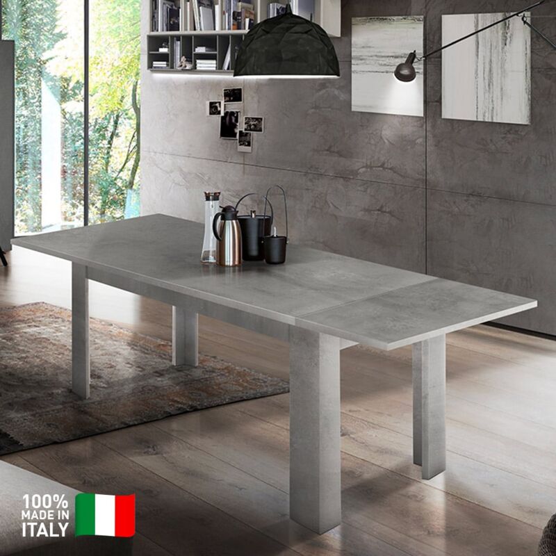 Tavolo allungabile 140-190x90cm grigio per sala da pranzo soggiorno Jesi  Stone