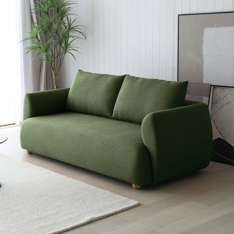 Geert divano 3 posti tessuto stile moderno nordico design 196cm verde