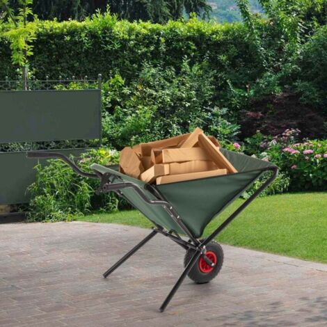 Carriola Da Giardino 110L In Acciaio Zincato – Capacità 200kg, Pneumatici 40cm, Per Cantiere E Agricoltura