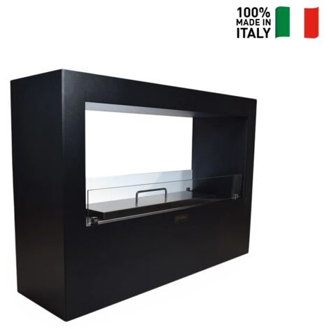 Camino a bioetanolo design per interno esterno 100x30x70cm Giotto S Colore:  Nero