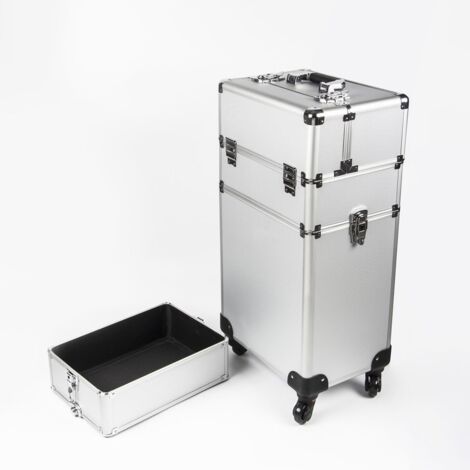 Il numero 1 del risparmio-TROLLEY MAKE UP ARTIST PROFESSIONALE BEAUTY CASE  TRUCCO IN ALLUMINIO