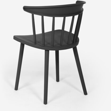 Sedia interno esterno in polipropilene design moderno scandinavo Ogra  Colore: Nero