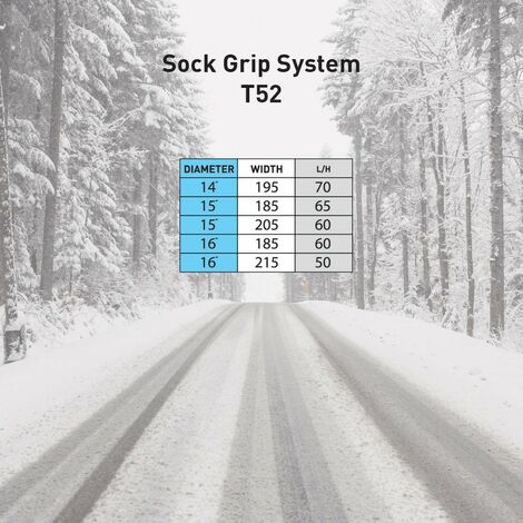 Catene da neve universali montaggio a calza R13-20'' omologate Sock Modula  Dimensione: T52