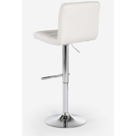 Sgabello da bar cucina regolabile girevole mod.Olbia in ecopelle grigio
