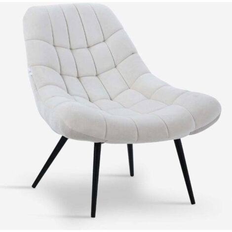 Poltroncina Da Salotto In Velluto Beige, Gambe In Legno, Imbottitura Morbida – Per Camera, Salotto O Ufficio, Design Moderno E Confortevole