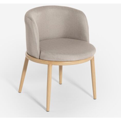 Sedia in tessuto imbottita cucina poltroncina soggiorno salotto Lizak - Beige