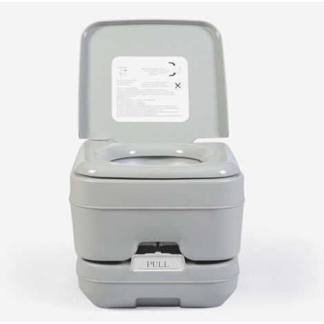 vidaXL Toilette da Campeggio Grigio e Bianco 41,5 x 36,5 x 37,5 cm