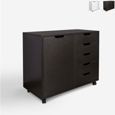 Cassettiera Scrivania Metallica Con Ruote 54x42x53.5 Cm - Design Minimal, Chiusura A Chiave, Made In Italy (Bianco) - Foto 3