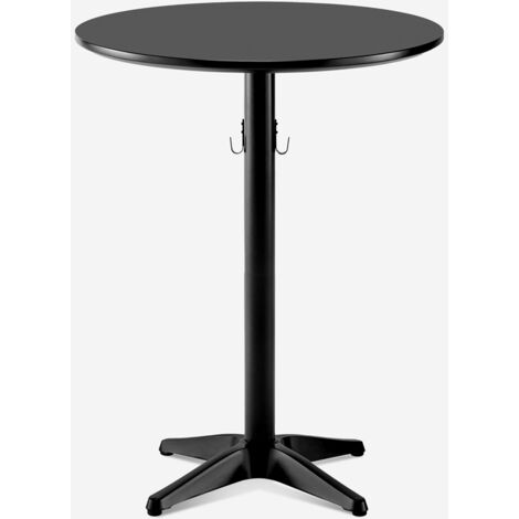 Tavolino Bar Alto Regolabile - Rotondo, Nero, Acciaio, Per Casa O Pub - Foto 12
