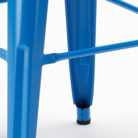 sgabello industrial acciaio metallo per bar cucina h76cm steel up - Blu