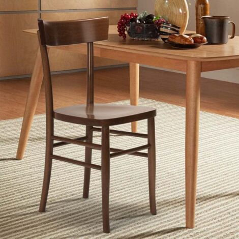 Sedia in legno classica rustica per sala da pranzo cucina bar ristorante Milano Colore: Marrone