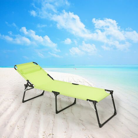 Lettino spiaggia mare giardino pieghevole in alluminio Mauritius Colore:  Verde