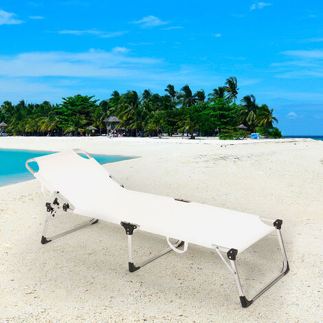 Lettino mare sdraio alluminio pieghevole spiaggia portatile parasole VERONA  LUX