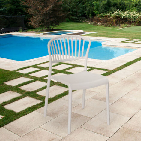 Sedia Interni/Esterni Rossa Lucida - Polipropilene Per Cucina, Bar, Ristorante