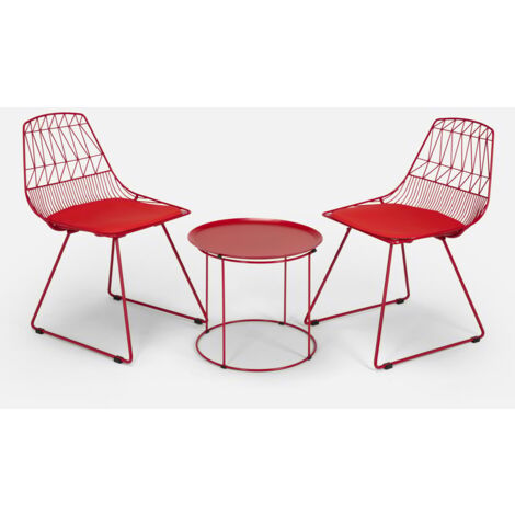 Etzy Set tavolo e 2 sedie design da interno ed esterno giardino casa bar