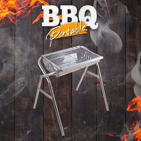 Oak Barbecue portatile da campeggio pieghevole BBQ a carbonella in acciaio