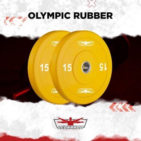 Bumper Training 2 x dischi gomma pesi 15 kg bilanciere olimpico