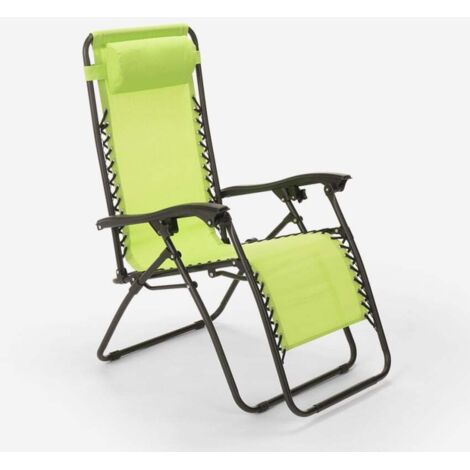 4 sedie sdraio pieghevole multiposizione giardino spiaggia Emily Zero  Gravity Colore: Verde