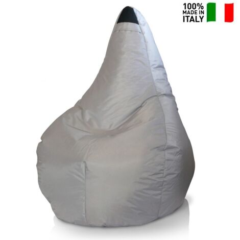 Pouf Esterno XXL Aiire Per Piscina E Giardino - Bean Bag Gigante In Velluto, Imbottitura 350 Litri, Bianco