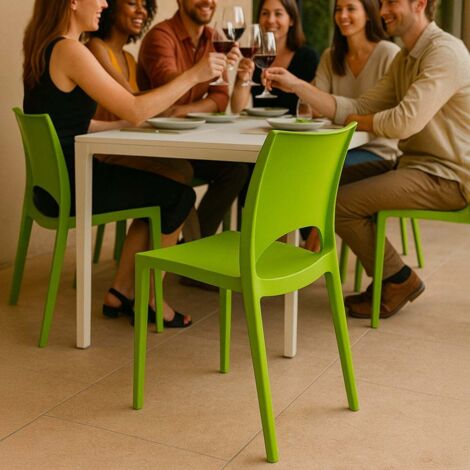 Sedie Paris Grand Soleil per Cucina Casa Bar Polipropilene Impilabile Colore:  Verde 2