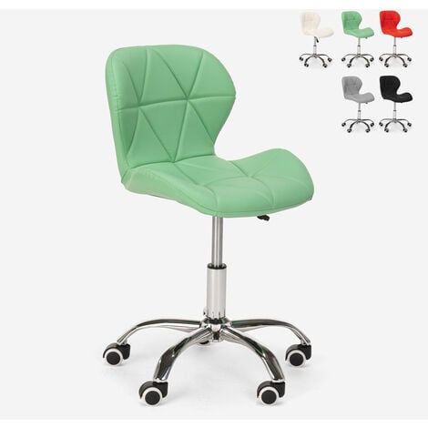 Sedia sgabello design girevole ufficio altezza regolabile ruote Ratal | Verde