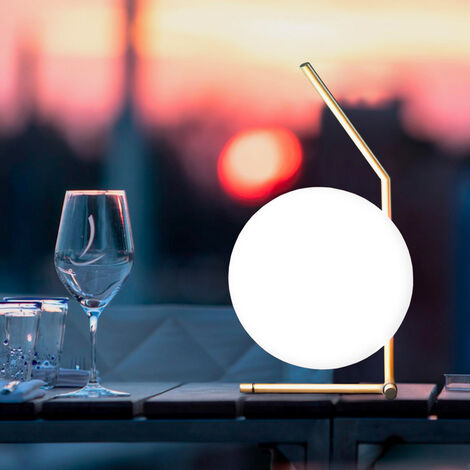 blu Lampada da tavolo con bicchiere in vetro