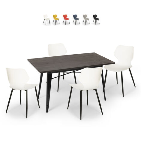 Sedia per Sala da Pranzo Colore: Bianco/Nero Gambe in Metallo Nimara Comfort