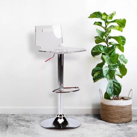 Sgabello per bar e cucina acciaio cromato San José Design Moderno - Trasparente