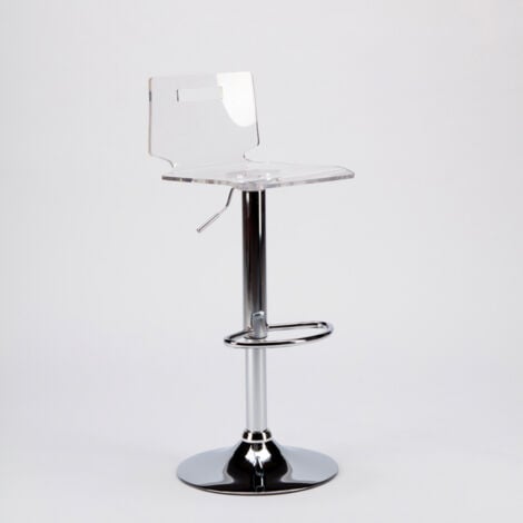 Sgabello per bar e cucina acciaio cromato San José Design Moderno - Trasparente