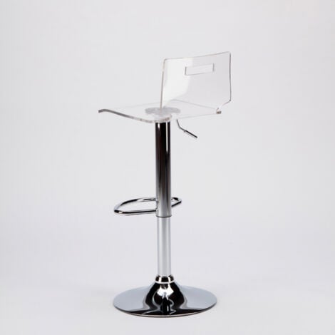 Sgabello per bar e cucina acciaio cromato San José Design Moderno - Trasparente