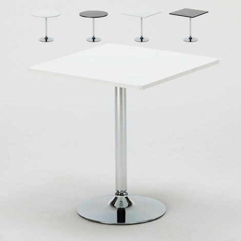 Tavolino bar rotondo quadrato nero bianco 70x70 Bistrot Colore Tavolo:  Bianco - Forma Tavolo: Quadrato