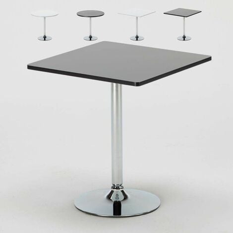 Tavolino bar rotondo quadrato nero bianco 70x70 Bistrot | Colore Tavolo: Nero - Forma Tavolo: Quadrato