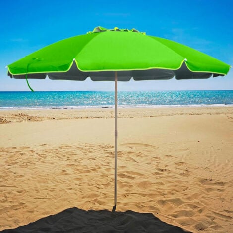 Ombrellone mare spiaggia 240 cm alluminio antivento protezione uv Roma  Colore: Verde 2