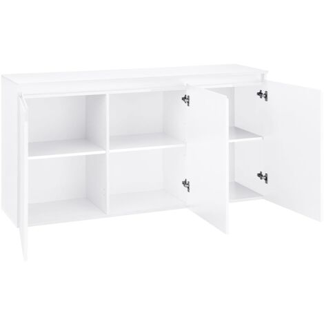 Credenza soggiorno ingresso 2 ante 3 vani aperti bianco Ping Kommode