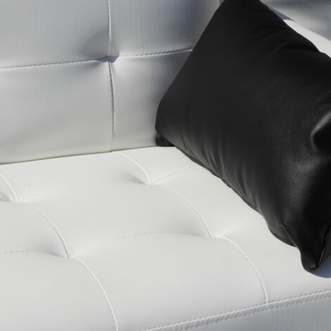 Divano letto 2 posti in similpelle Agata matrimoniale pronto letto - Bianco