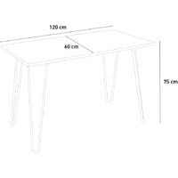 Caupona Tavolo da pranzo 120x60 industriale metallo legno rettangolare